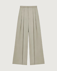 Triacetate Pleated Straight Leg Pants