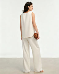 Triacetate Relaxed Fit Crew Neck Tank Top