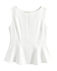 Triacetate Silk Lined Peplum Tank Top