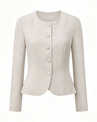 Triacetate Silk Lined Sculpting Peplum Jacket