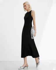 Triacetate Sleeveless A-Line Maxi Dress