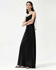 Triacetate Strap Maxi Slip Dress with Silk Lining