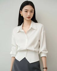 Triacetate Tailored Button Up Blouse