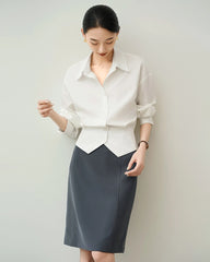 Triacetate Tailored Button Up Blouse