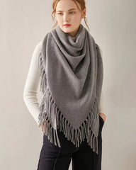Triangular Tassel Cashmere Scarf