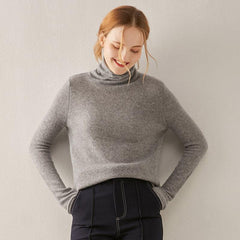 Turtleneck Cashmere Sweater Grey