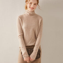 Turtleneck Cashmere Sweater Light Camel