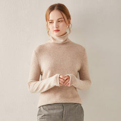 Turtleneck Cashmere Sweater Light Camel