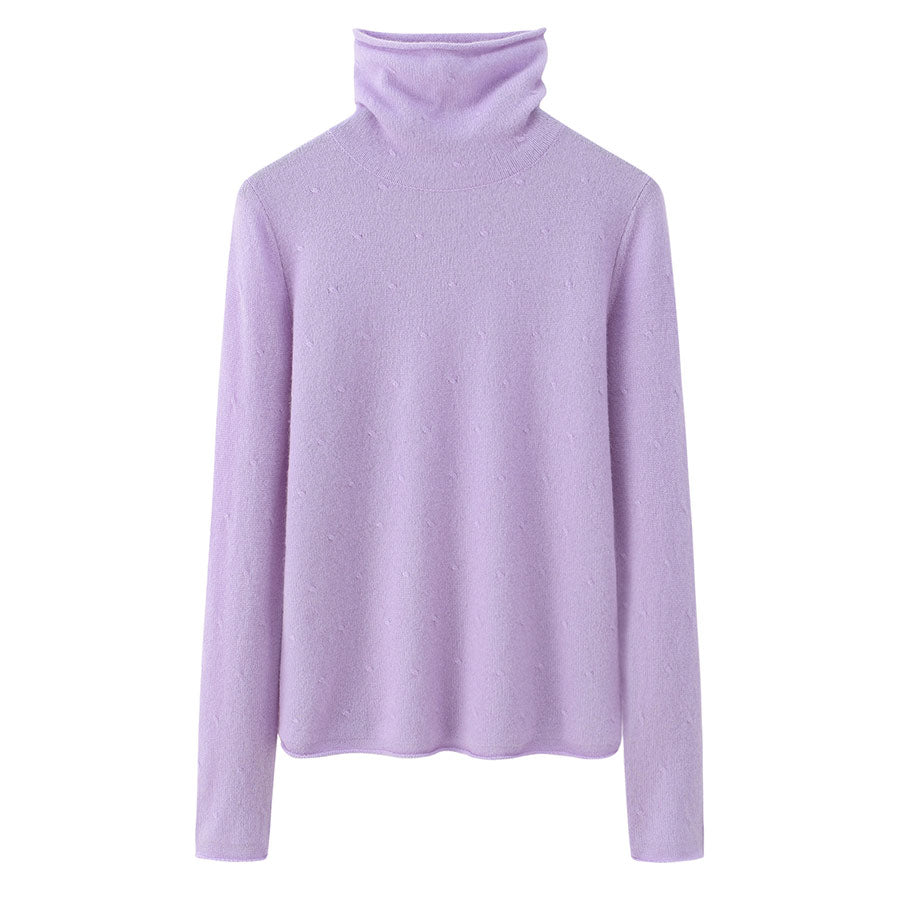 Turtleneck Cashmere Sweater Purple