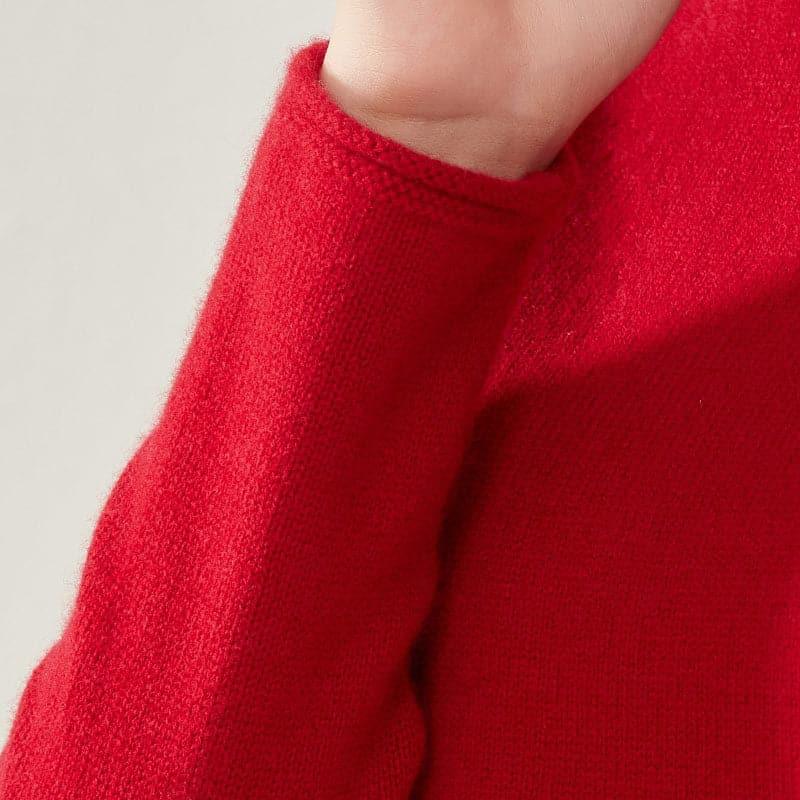 Turtleneck Cashmere Women Sweater Red