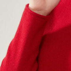 Turtleneck Cashmere Women Sweater Red