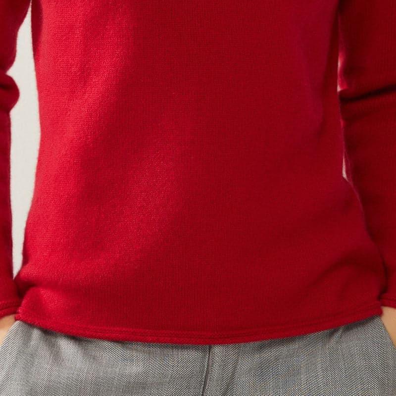 Turtleneck Cashmere Women Sweater Red