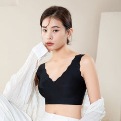 Unblemished One-Piece Silk Underwear Bra Black