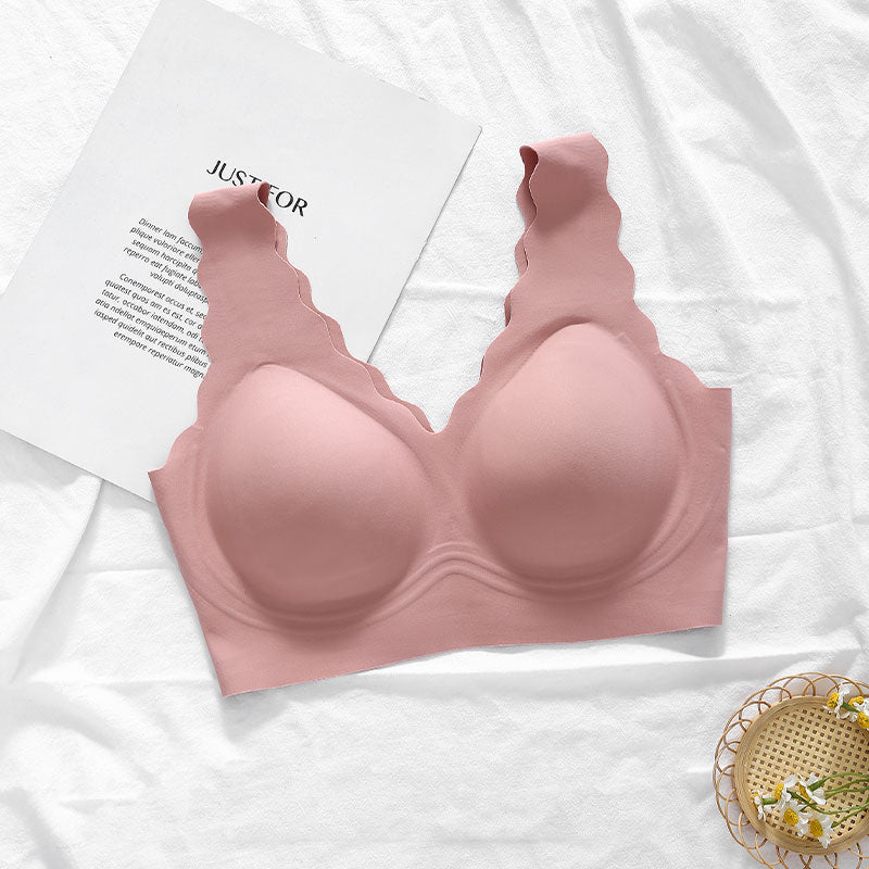 Unblemished One-Piece Silk Underwear Bra Pink