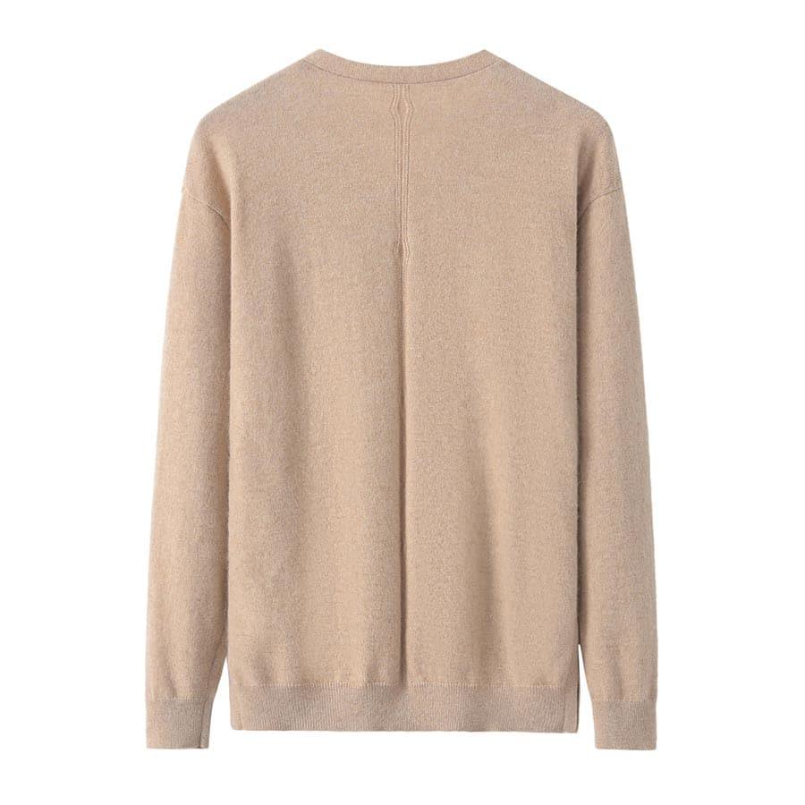 V-Neck Women Cashmere Sweater Camel