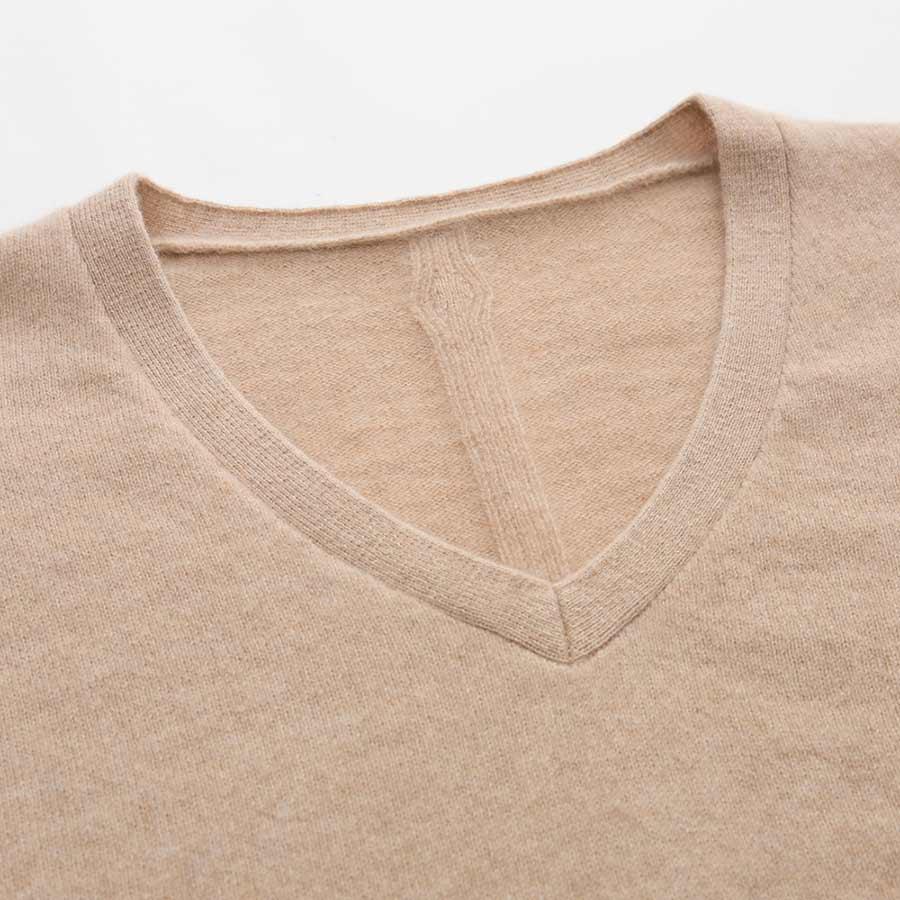 V-Neck Women Cashmere Sweater Camel