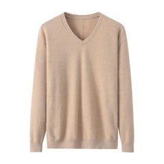 V-Neck Women Cashmere Sweater Camel