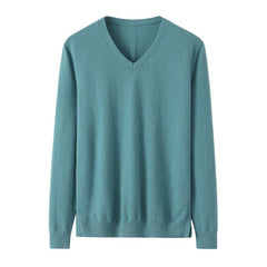 V-Neck Women Cashmere Sweater Green