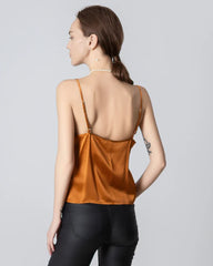V-neck Front Open Silk Camisole