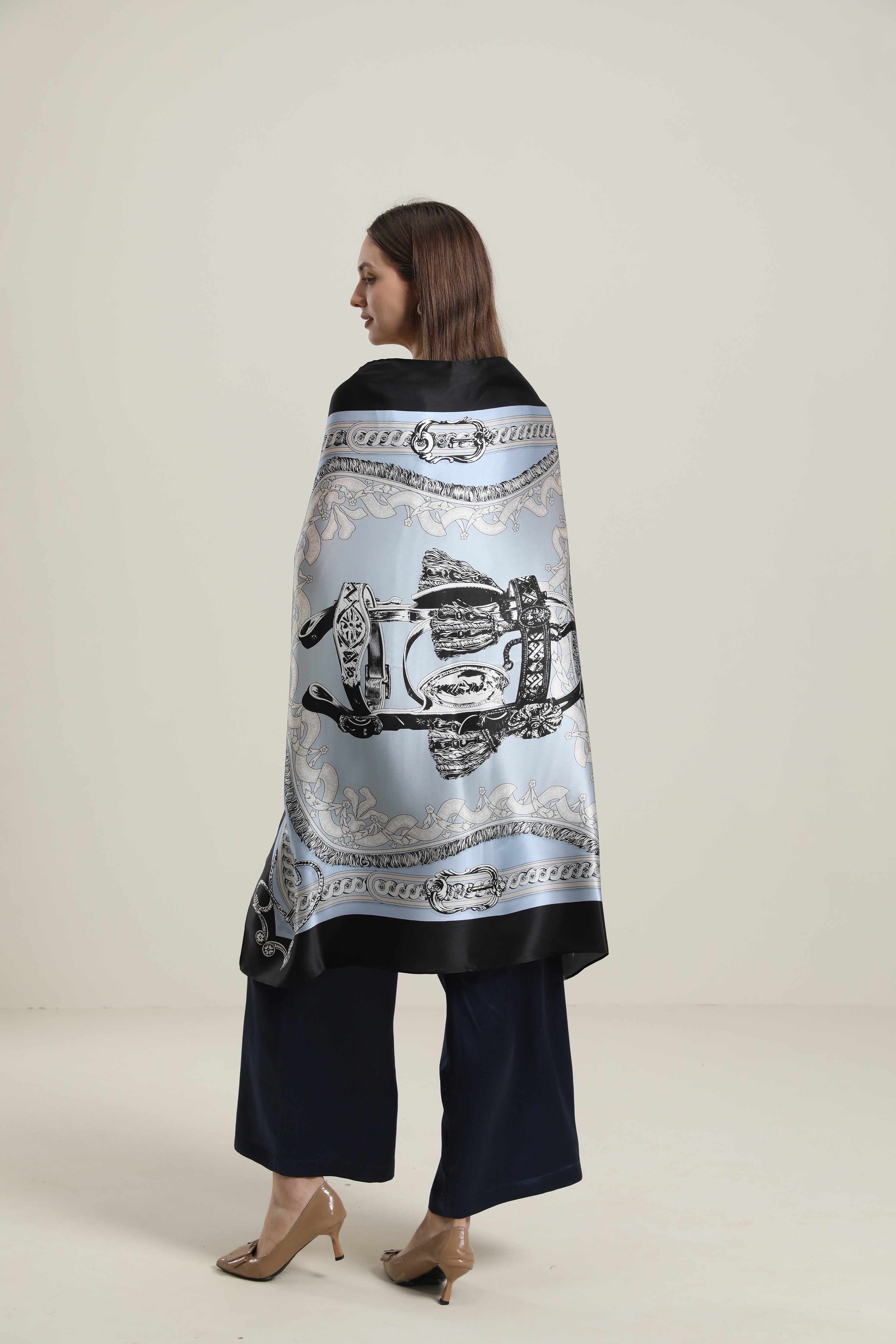 Vintage Black Silk Scarf