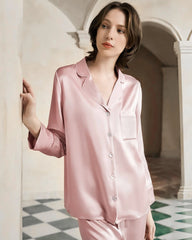 Washable Piped Silk Pajama Set