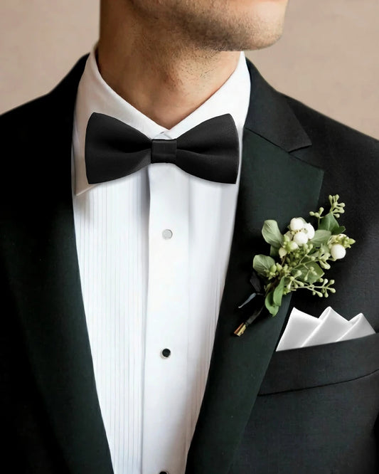 Washable Silk Bow Tie and Pocket Square Set