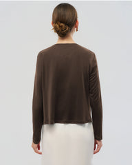 Washable Silk Jersey Button Front Cardigan
