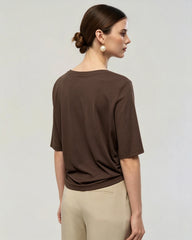 Washable Silk Jersey Crew Neck T Shirt