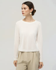 Washable Silk Jersey Long Sleeve T Shirt