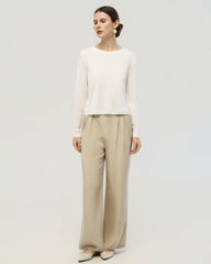 Washable Silk Jersey Long Sleeve T Shirt