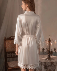 Washable Silk Lace Bridal Robe
