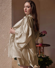 Washable Silk Short Robe for Women