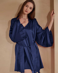 Washable Silk Short Robe for Women
