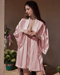 Washable Silk Short Robe for Women
