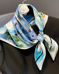 Watercolor Print Lily Silk Scarf