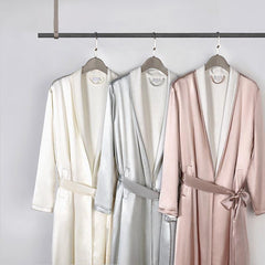 Silk and Velvet Reversible Robe for Winter