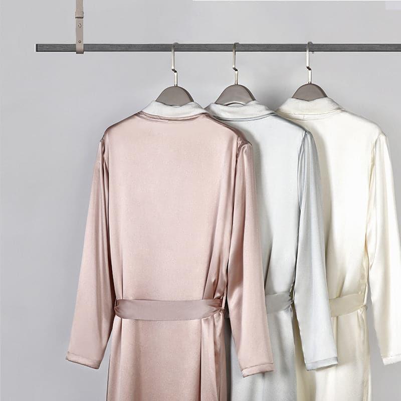 Silk and Velvet Reversible Robe for Winter