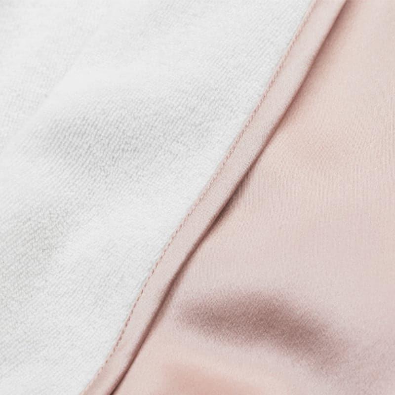 Silk and Velvet Reversible Robe for Winter Pink