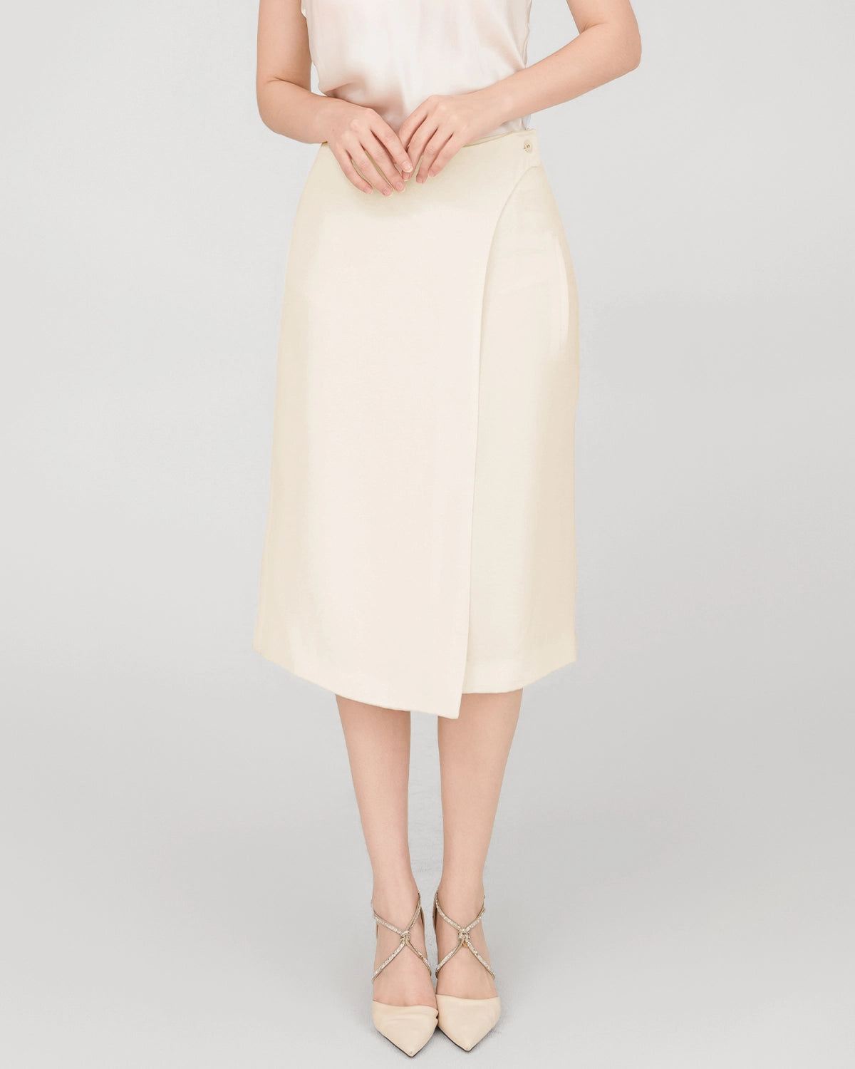 40 Momme Silk Wrap Suit Skirts Cream