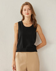 Cashmere Camisole Vest Top Black