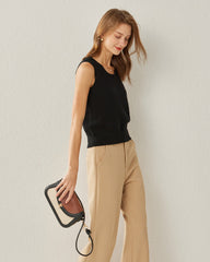 Cashmere Camisole Vest Top Black