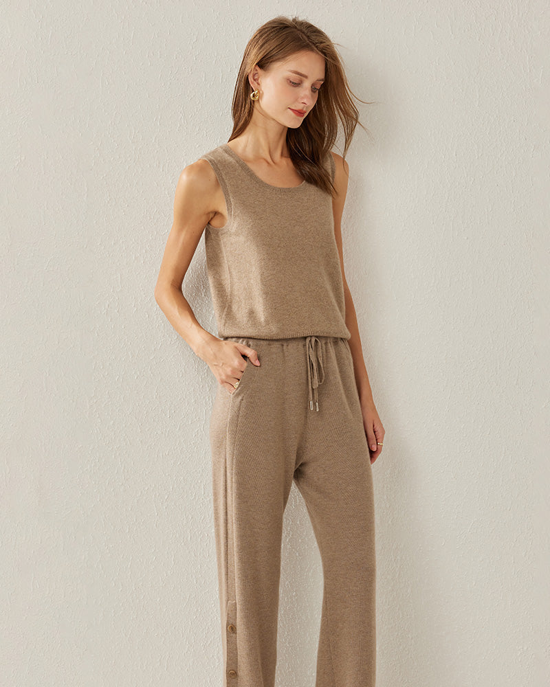 Cashmere Camisole Vest Top Camel