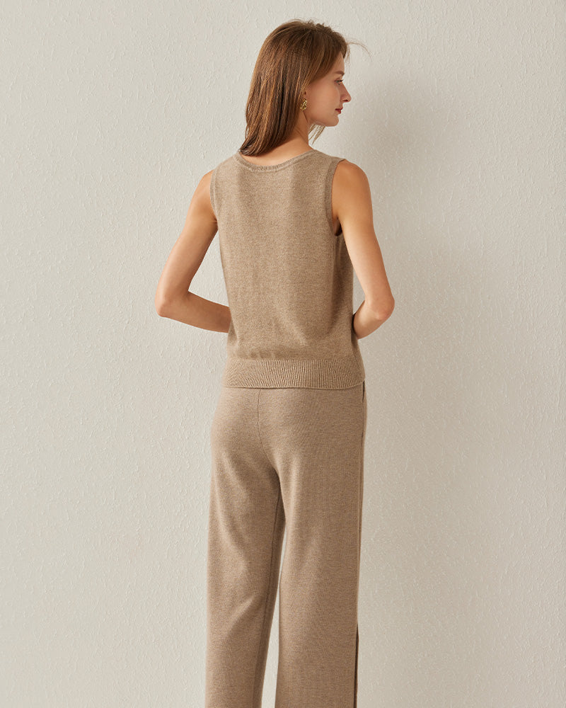 Cashmere Camisole Vest Top Camel