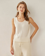 Cashmere Camisole Vest Top White