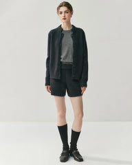 Women's Cashmere Wool Knit Cardigan and Shorts Set