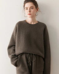 Women's Cashmere Wool Knit Sweater and Shorts Set