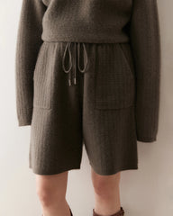 Women's Cashmere Wool Knit Sweater and Shorts Set