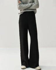 Women's Cashmere Wool Wide Leg Knit Pants