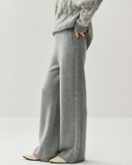 Women's Cashmere Wool Wide Leg Knit Pants