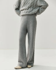 Women's Cashmere Wool Wide Leg Knit Pants